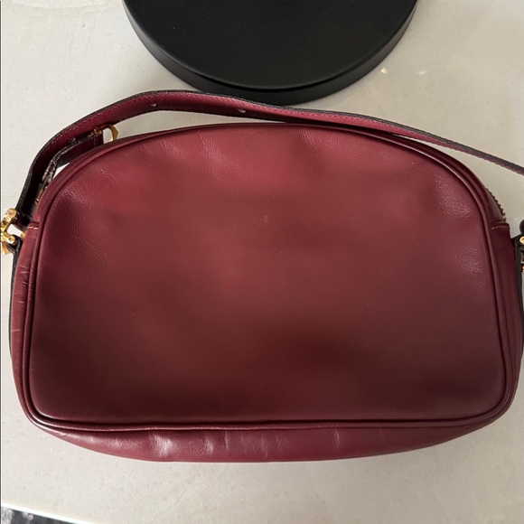 Cartier Vintage Burgundy Leather crossbody bag with Gold Details W/ COA - Picture 5 of 12